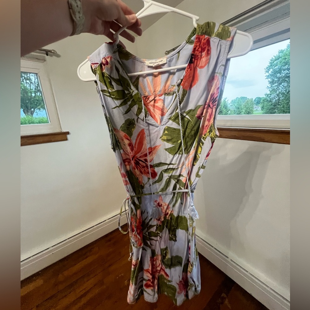 Tropical beach/vacation tie waist dress - beach lunch lounge size large women’s